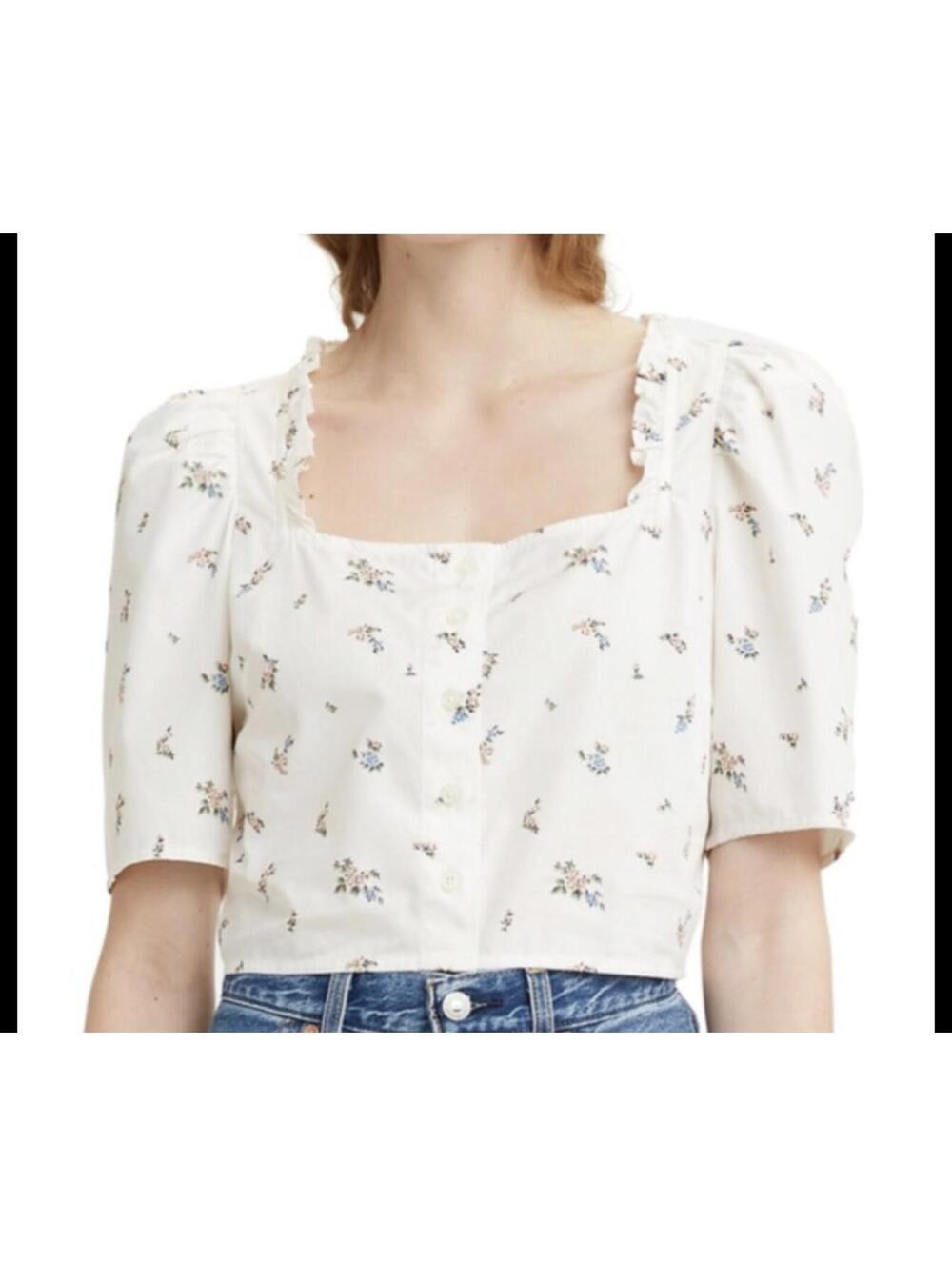 Levi's Joella Short Puff Sleeve Crop Top - Women's XL NWOT